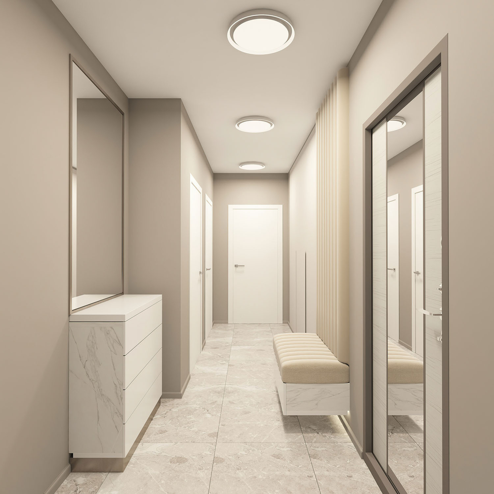 DK6515-WH Накладной светильник, LED, 40W, IP 20, 3000K - 6500K, белый, металл, полимер