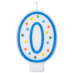 Свечи-цифры «Горошек» цветной двухсторонний рисунок, 7,6 см