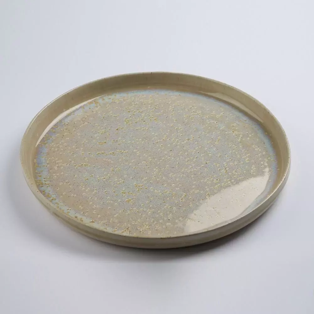Тарелка золотисто-бежевая керамическая Clayville Eye д 280 мм 006008