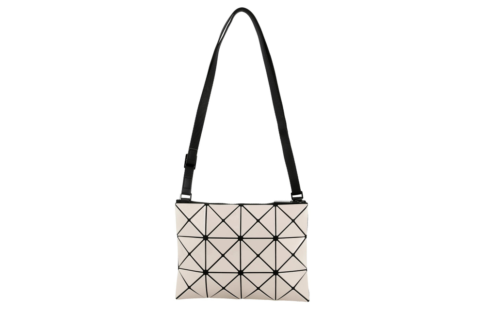 ISSEY MIYAKE Synthetic Leather Shoulder Bag, Crossbody Bag Unisex Beige