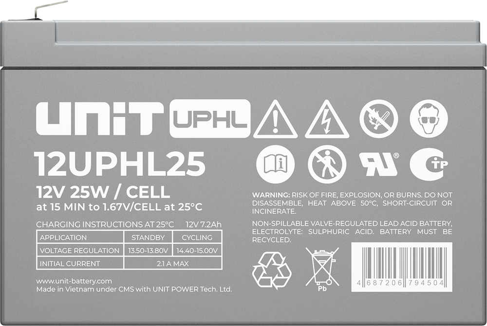 Аккумулятор UNIT 12UPHL25