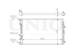 Радиатор охлаждения двигателя UNIO RAD-10089