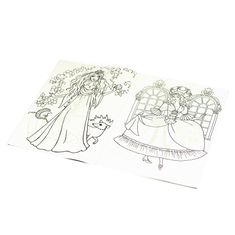 Раскраска А4 Alingar "Принцессы", 8л., мелов. обложка