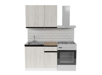 Кухонный гарнитур Амели мини 1000 мм, каркас ЛДСП, фасад ЛДСП, Белый/Дуб грей