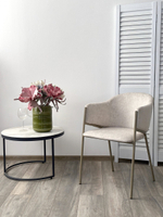 Стул М-City DISAUR Дилл, Rain 8 Слоновая Кость, Велюр, Шампань каркас