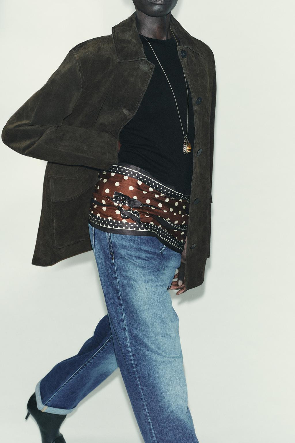 ZARA ПЛАТОК С АТЛАСНЫМ ПРИНТОМ В ГОРОШЕК, РАЗНОЦВЕТНЫЙ