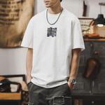 Футболка мужская с короткими рукавами JerRenault американская ретро, новая модель прилива свободная мужская футболка