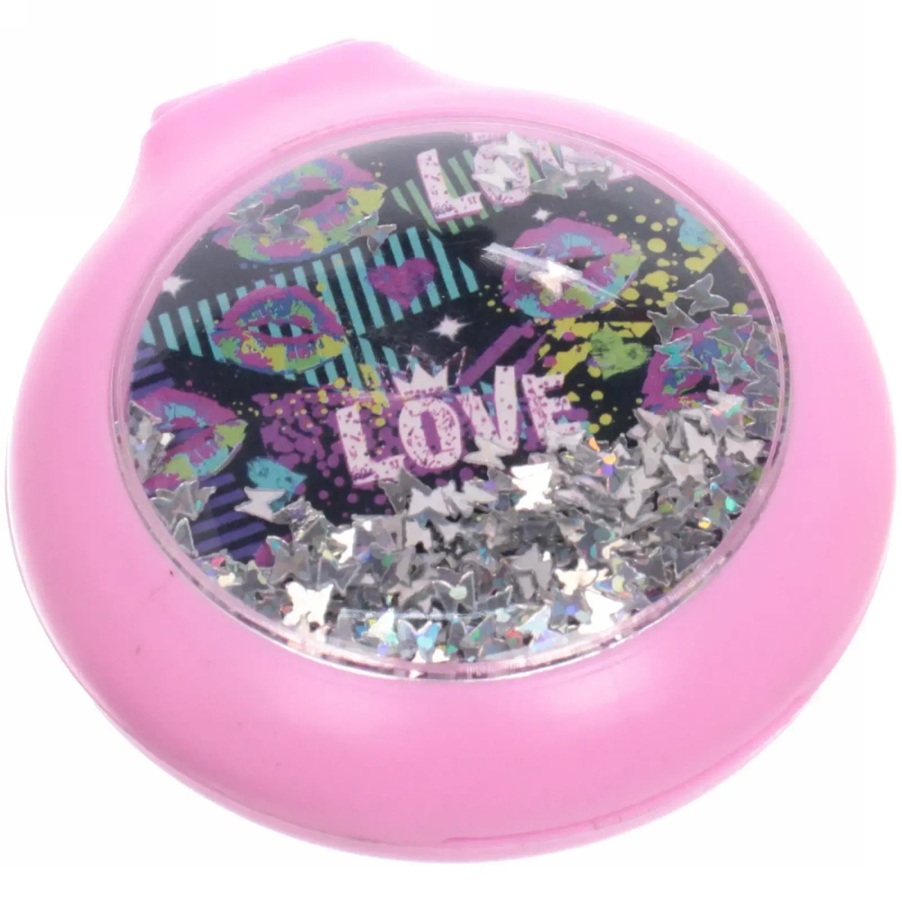 Расческа массажная складная с зеркалом, круглая «Monaco - Love», микс 4 цвета, 7 см (коробка PVC)