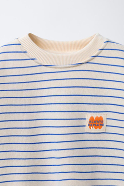 ZARA ТОЛСТОВКА В ПОЛОСКУ, СИНИЙ/БЕЛЫЙ