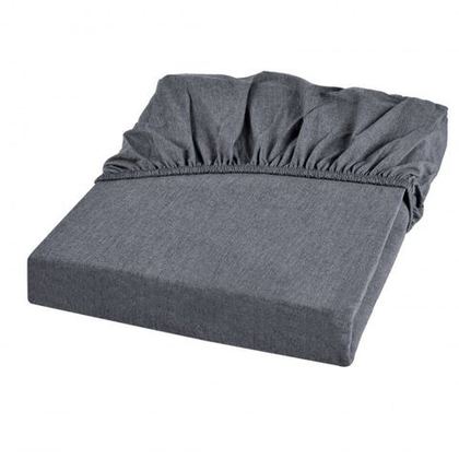 Простыня на резинке 160х200+45 Hamam Heather серая