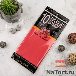 Бумага упаковочная тишью, Красная 50х66 см (10 листов)