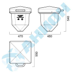 Бункер 45 л Анион 45 л. конусный (550x470x540см;синий) - арт.559502