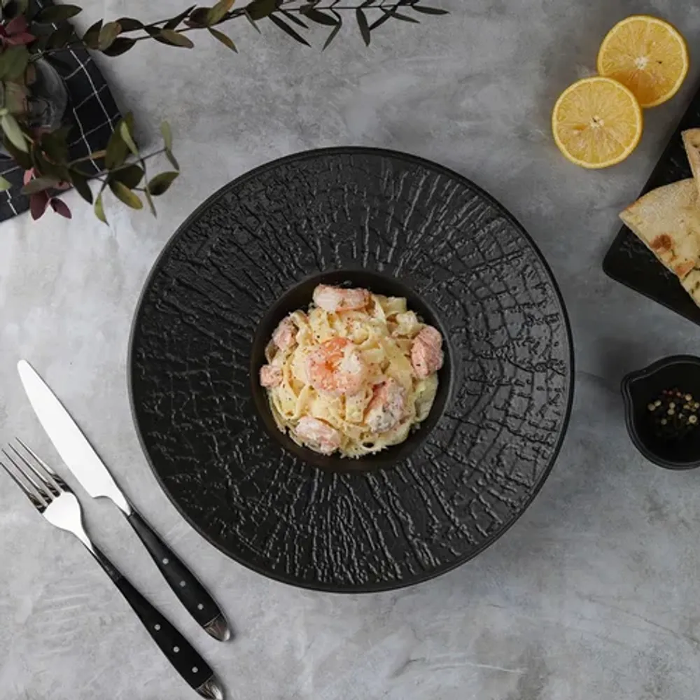 Тарелка глубокая 250 мл d27 см h6,3 см для пасты, для супа Black Raw Wood P.L. Proff Cuisine [4]