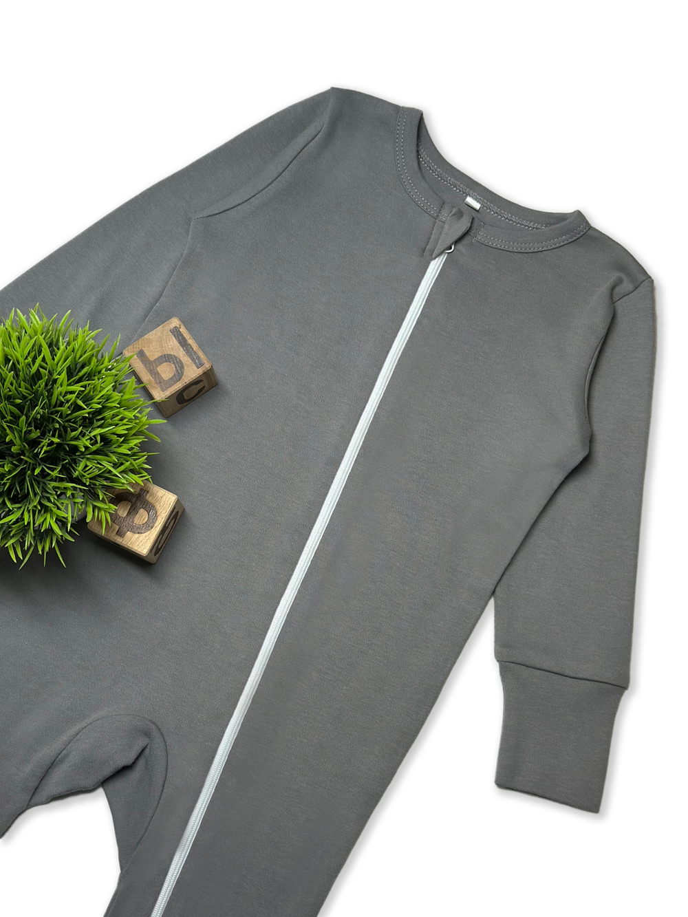 Детский комбинезон Cлип открытая нога Серый RinaAmari