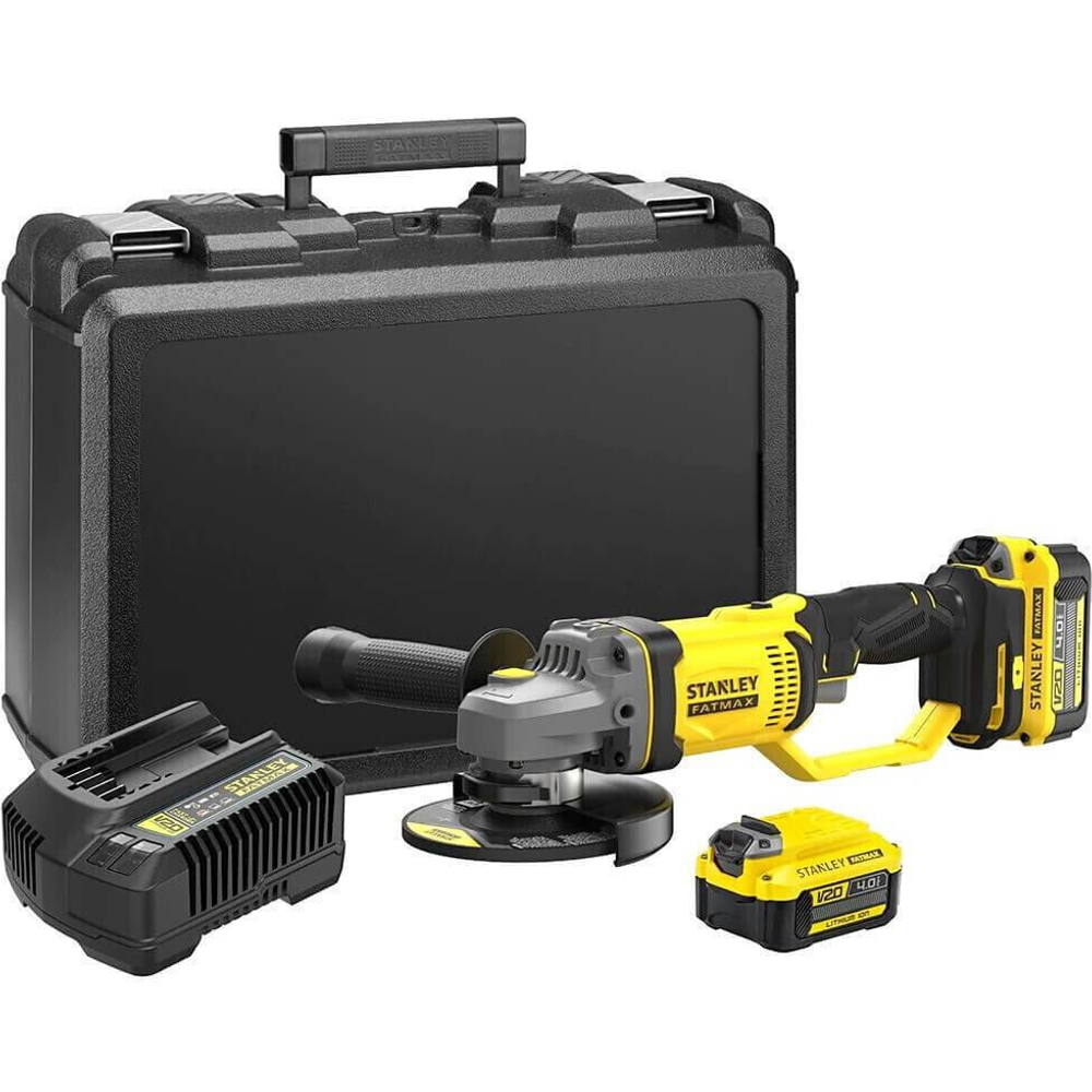 Шлифовальная машина угловая Stanley SFMCG400M2K-QW аккумуляторная