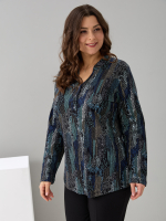 Блузка БЛ-22/черный-разноцветныйпиксель