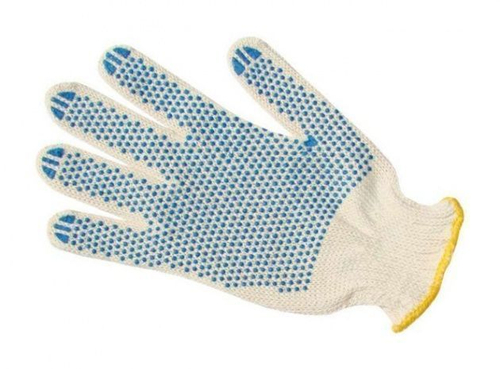 Перчатки с ПВХ 3-х нитка 7,5 класс "Точка" х/б (10 шт.)