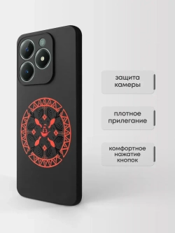 Чехол на Realme C61, C63 с принтом Мезенская роспись