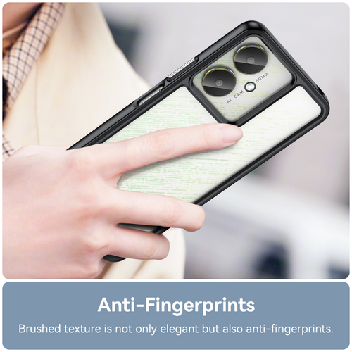 Чехол с усиленными рамками черного цвета для Xiaomi Redmi 13C, мягкий отклик кнопок