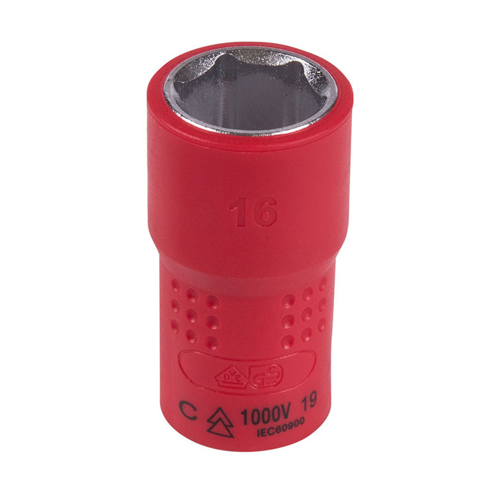 KING TONY (3335VE16M) Головка торцевая диэлектрическая шестигранная 3/8", 16 мм