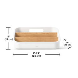 Органайзер Bellwood, 26х13 см, белый/натуральное дерево