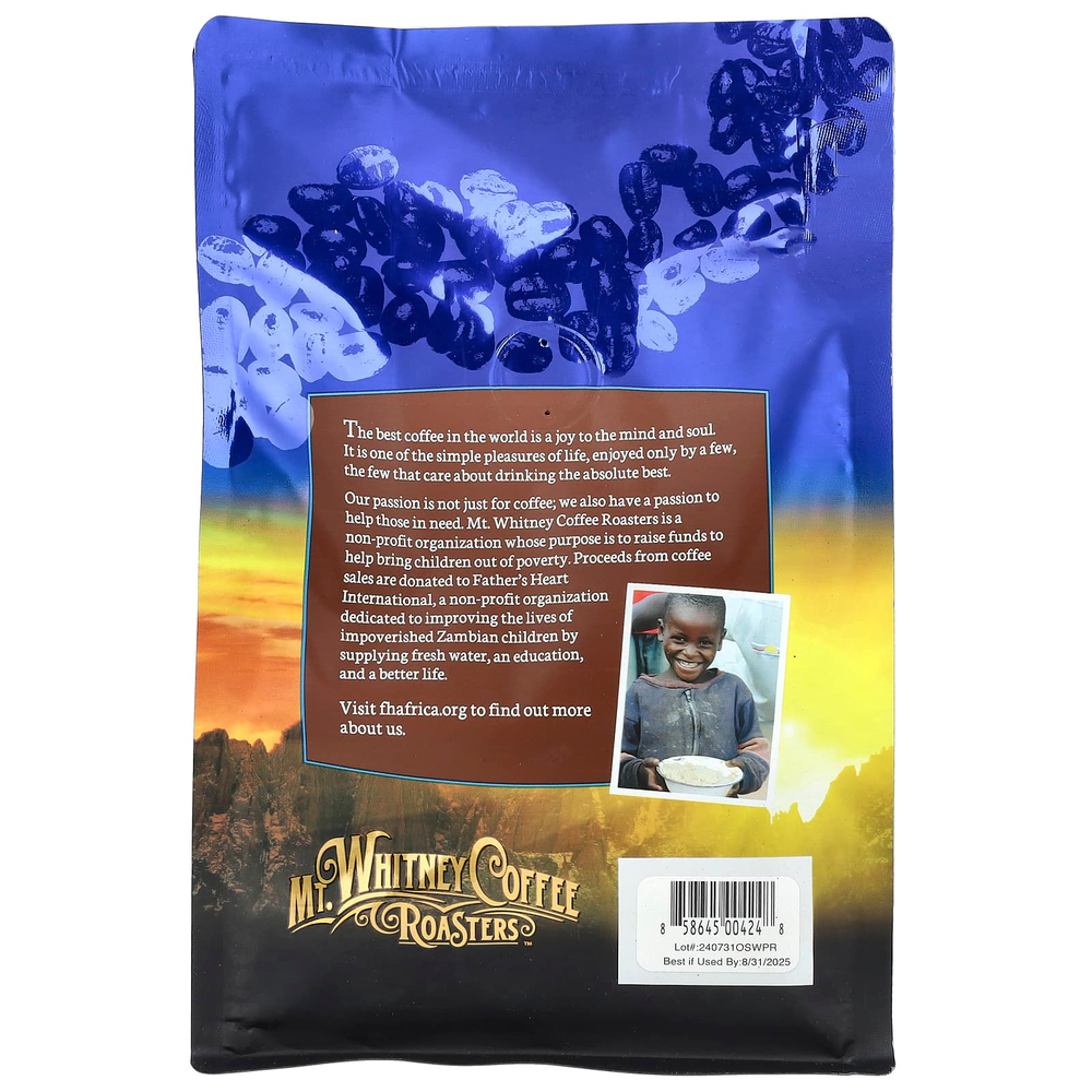 Mt. Whitney Coffee Roasters, органический кофе из Перу без кофеина, молотый кофе, средней обжарки, 340 г (12 унций)