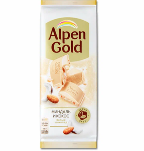 ШОКОЛАД ALPEN GOLD МИНДАЛЬ И КОКОС 80ГР