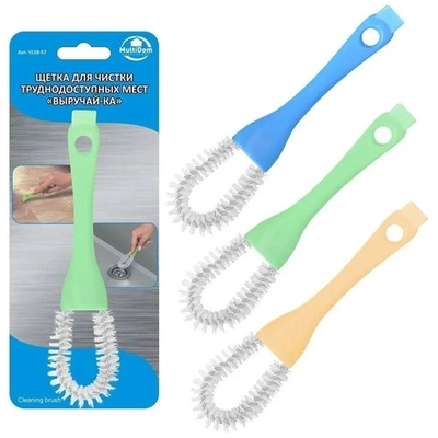 Щетка для чистки труднодоступных мест Выручай-КА длина 19 см. 3 цв.