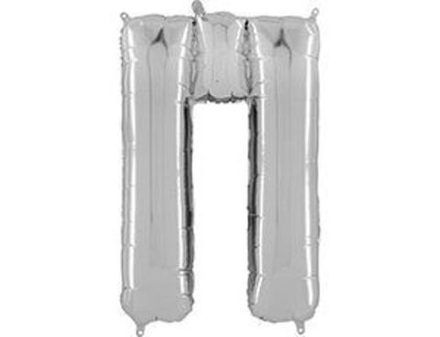 Г 26"/66 см Буква Серебро (Silver), "П", 1 шт. в упаковке