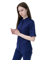 Рубашка медицинская женская на молнии Тезис TZ400, темно-синий, 58