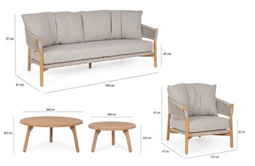 Комплект деревянной плетеной мебели Garita