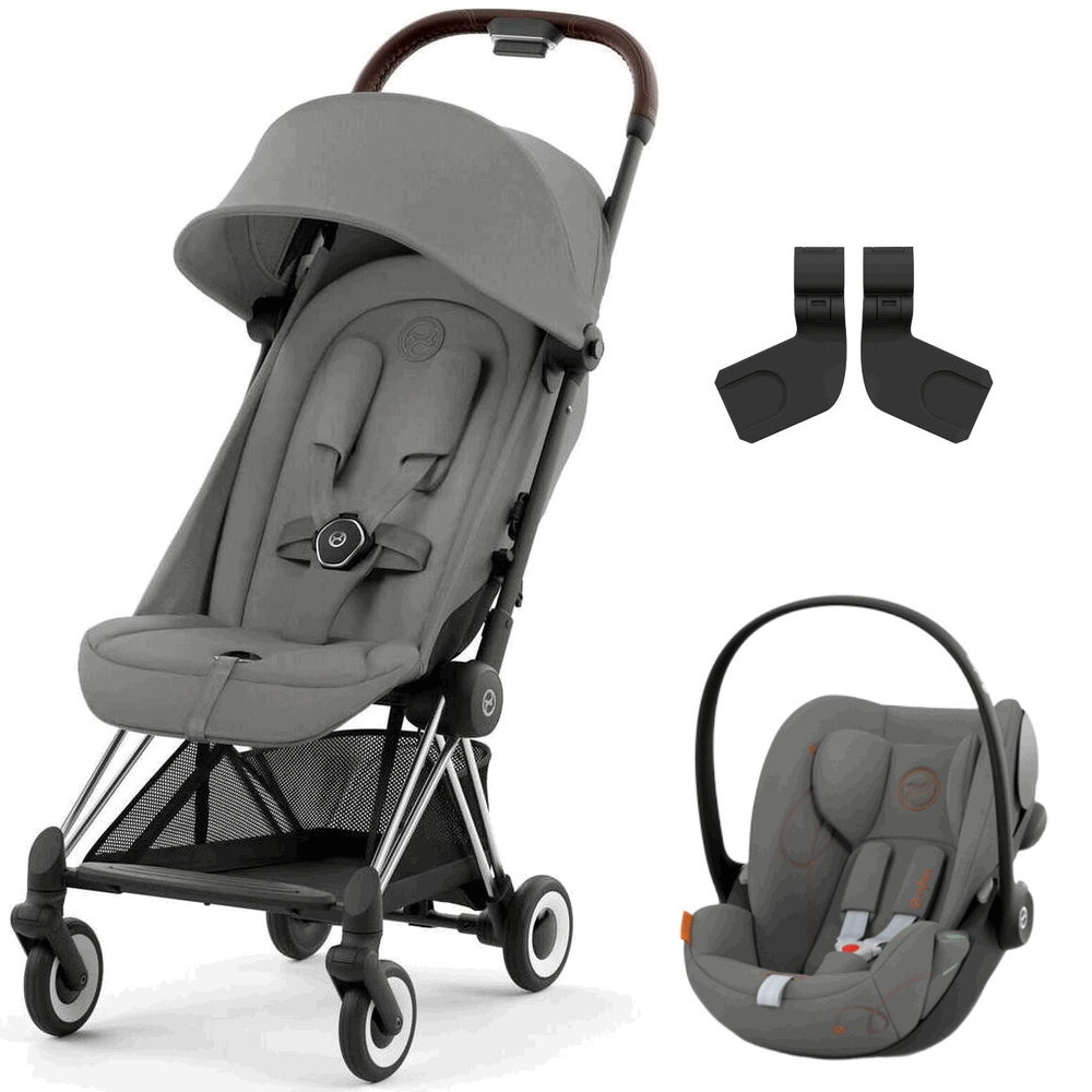 Коляска Cybex Coya Chrome Frame Cloud G i-Size Lava Grey 2 в 1 Mirage Grey с дождевиком