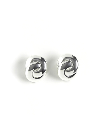 Серьги "Double round element" Silver