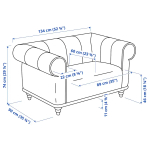 Кресло - IKEA VISKAFORS, 134х90х74 см, черный, ВИСКАФОРС ИКЕА