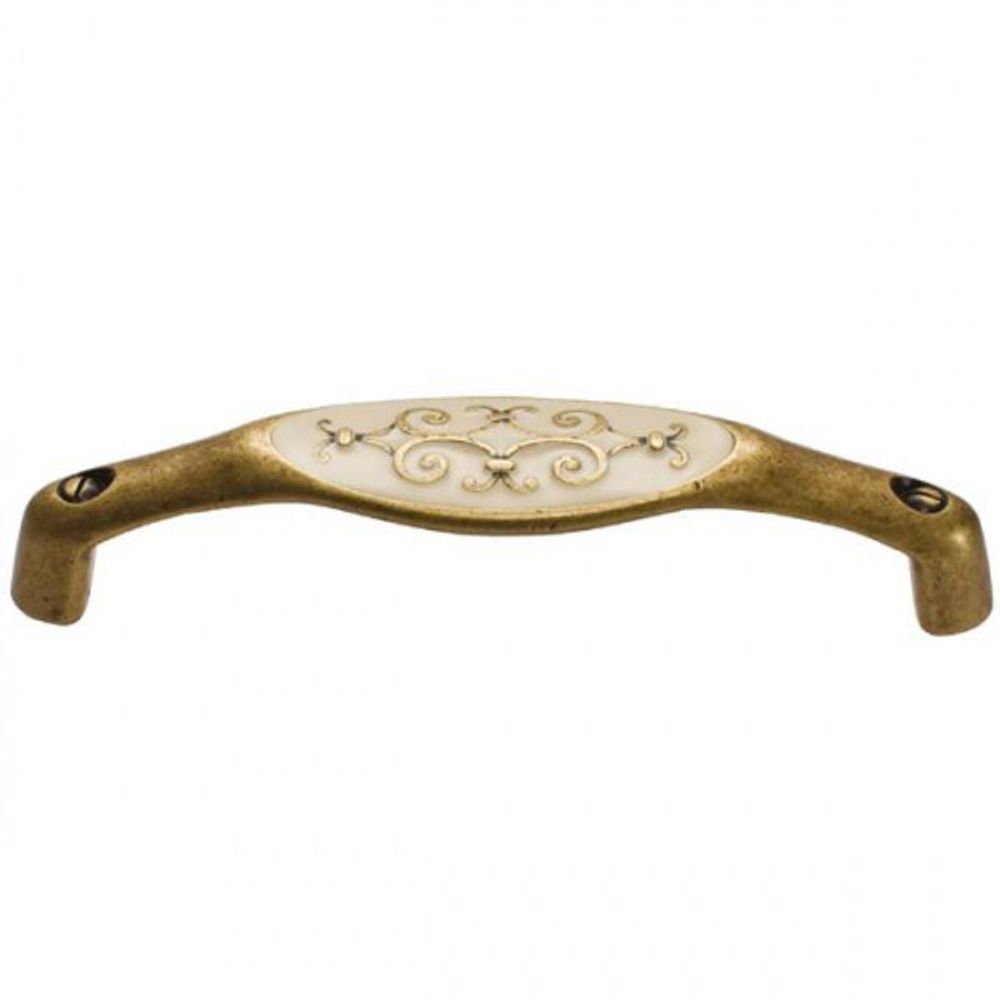 Ручка-скоба 128мм, отделка бронза "Флоренция" + бежевая эмаль купить с доставкой Казахстан