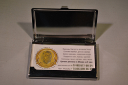 Набор "Москва. Собор" визитница (роспись Палех), ручка