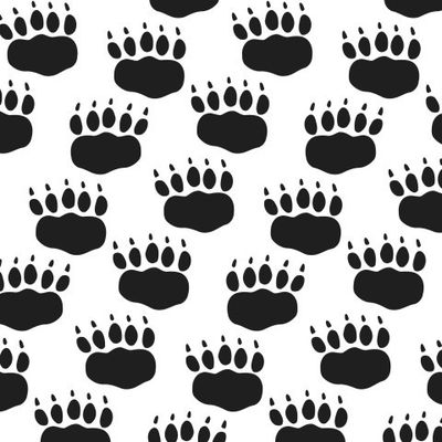 Buy fabric bear footprints black and white
