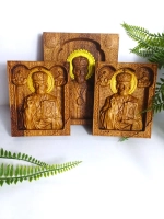 Освященная Икона Николая чудотворца резн. оклад, дуб 13,5*11