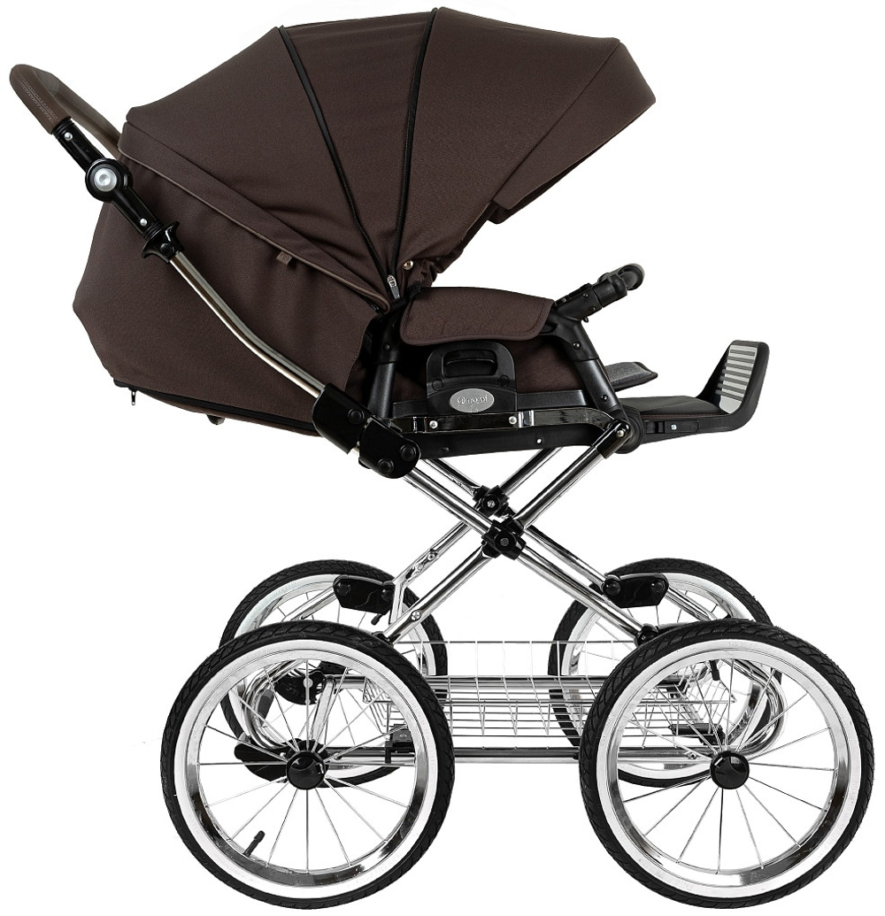 Детская коляска Roan Bass Next Classic d14 2.0 3 в 1 с автокреслом Pituso Baesa Pro Black BSNC/93/2 Turkish Coffe/Black/руч.Cappuccino