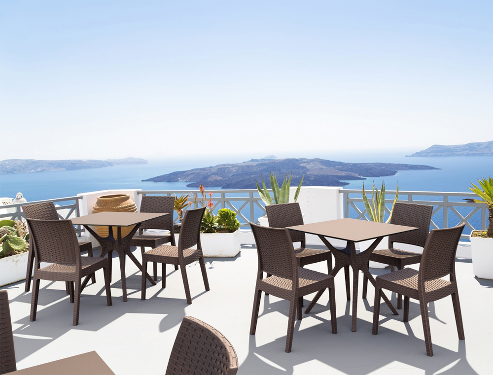 Стол пластиковый Siesta Contract Ibiza Table 80, коричневый