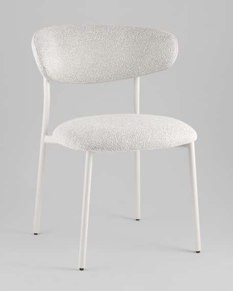 Стул обеденный Ayla серый белые ножки