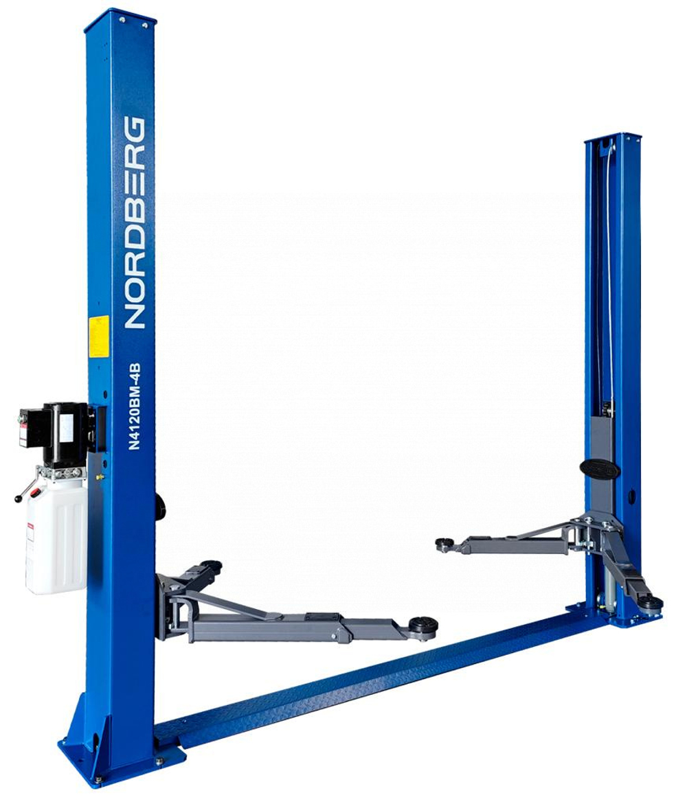 NORDBERG (N4120BM-4B_380) Подъемник 380V 2х стоечный 4т со снятием стопоров с одной колонны (синий)