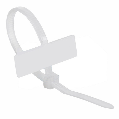 Хомут 2,5х200мм с площадкой под маркер белый [упаковка 100шт] Rexant 07-0206