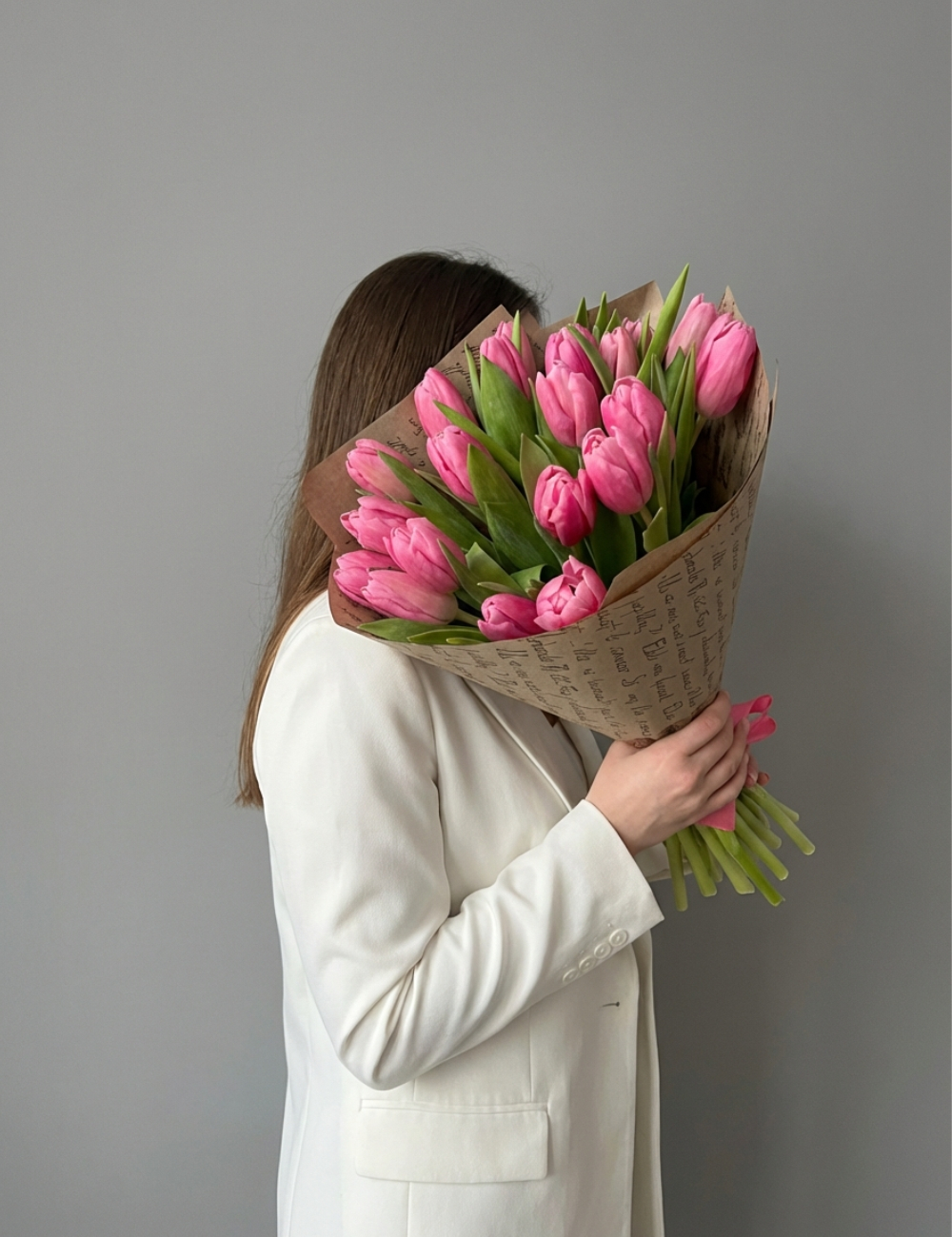 Букет из розовых тюльпанов