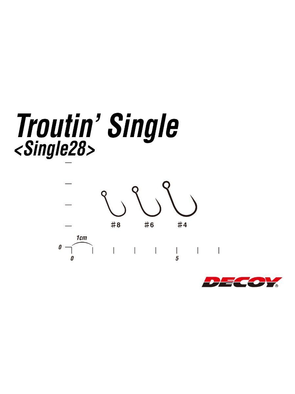 Крючок форелевый одинарный Decoy TROUTING SINGLE 28 Troutin' Single #8 (в упаковке 16 штук)