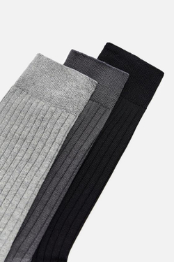 ZARA НАБОР ИЗ ТРЕХ ПАР НОСКОВ РАЗНЫХ ЦВЕТОВ, РАЗНОЦВЕТНЫЙ