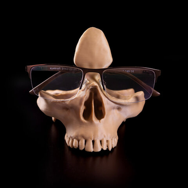 Подставка-череп для очков и мелочей в прихожую, 3D печать, светло-коричневый