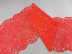 Эластичное кружево, 17см, красное, (Арт: EK-2728), м