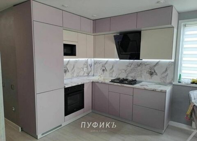 Кухня угловая "Пыльно розовый"