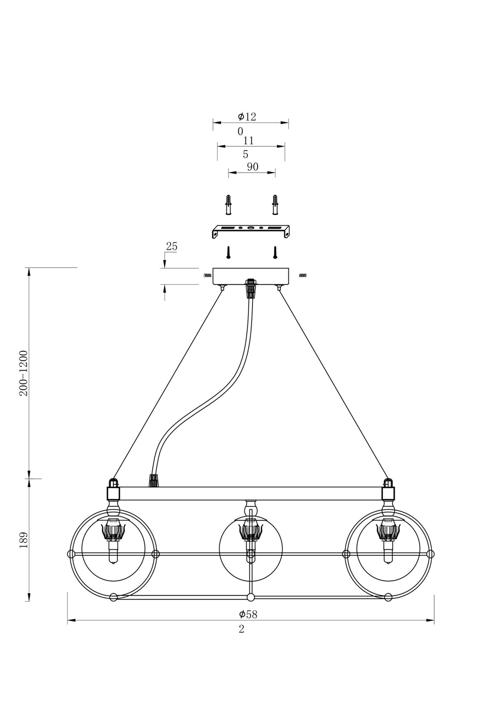 Подвесной светильник Maytoni MOD312PL-08GCH
